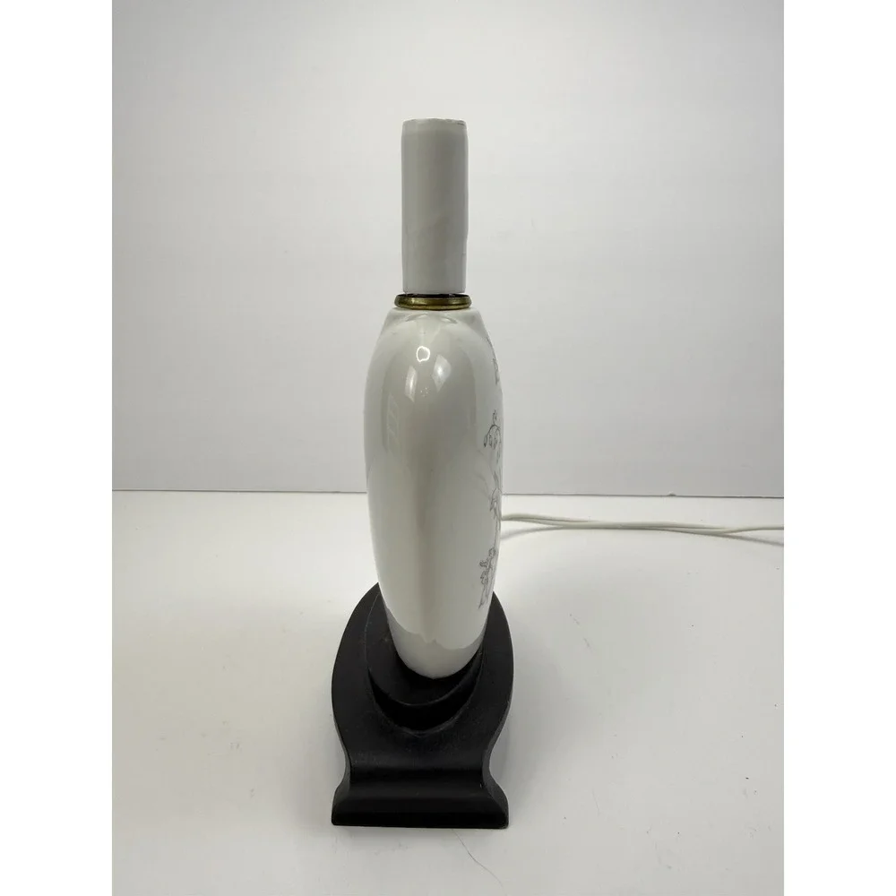 Vintage Murray Feiss Signed Porcelain Table Lamp Iris, Flowers